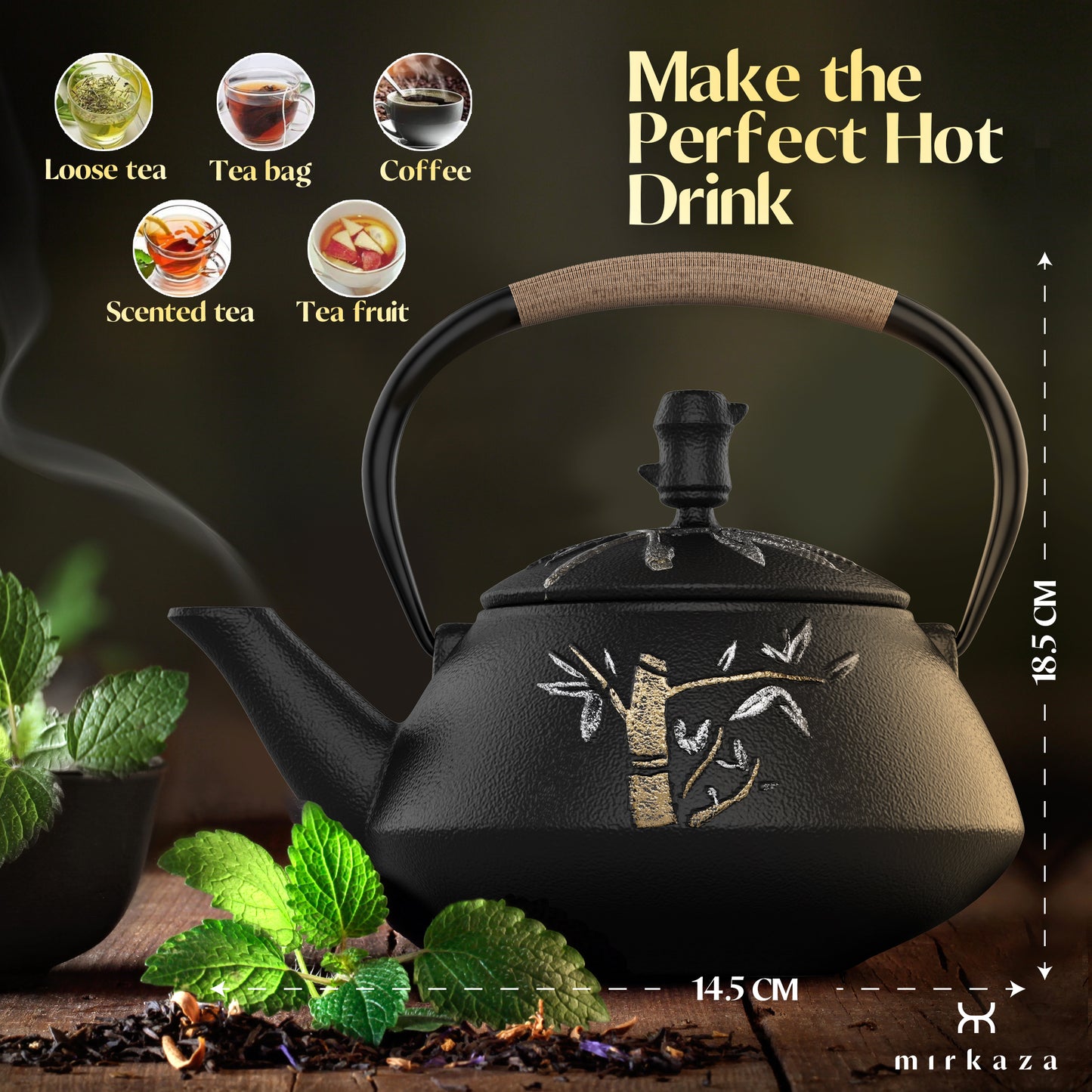 Coffee tea sets japanese iron tea pot with stainless steel infuser cast  iron teapot tea kettle for boiling