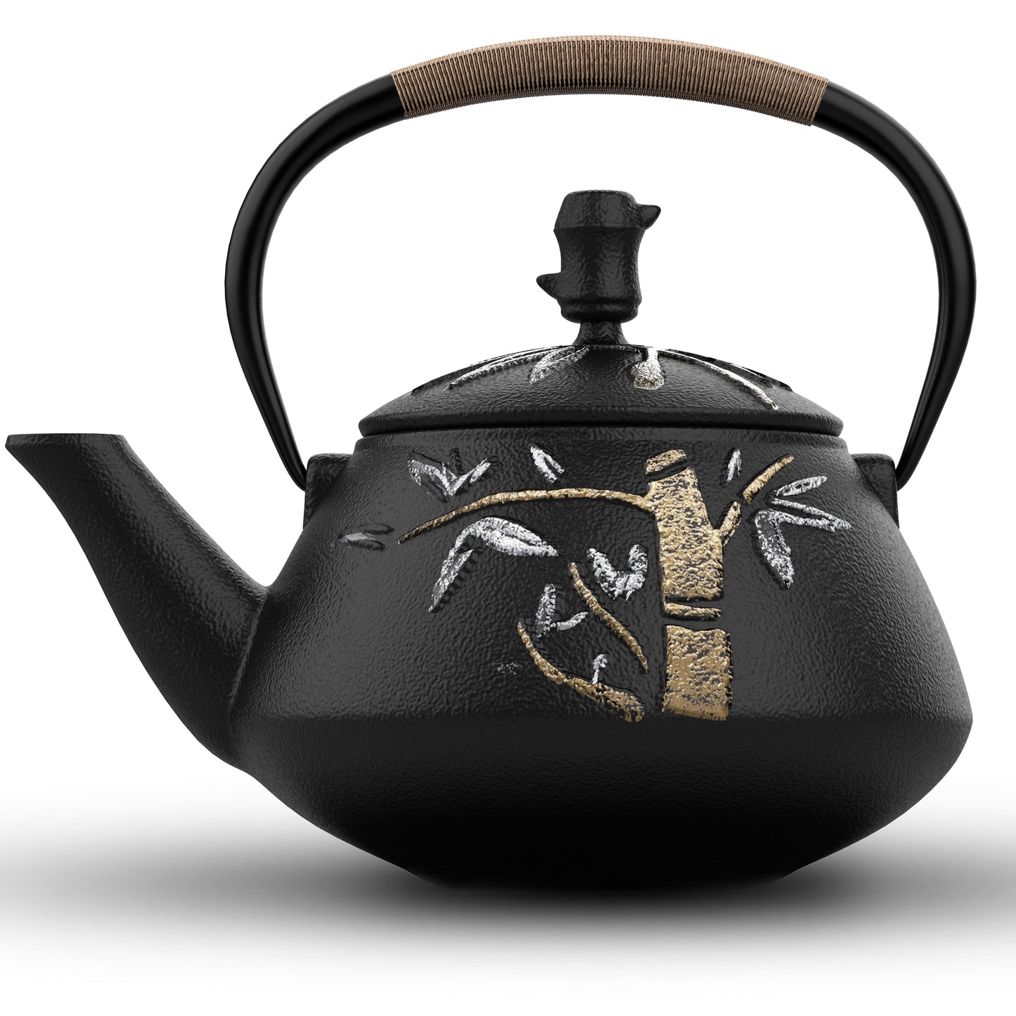 Tea Kettle, Cast Iron Tea Pot with Stainless Steel Infuser